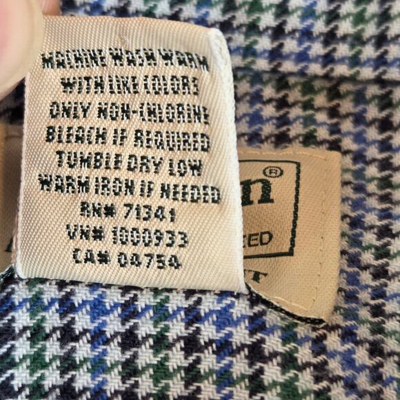 LL Bean XXXL Tall Traditional Fit Cotton Button Down Shirt Blue Check - Picture 4 of 13